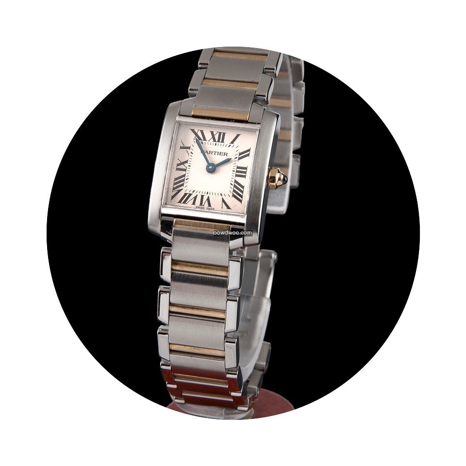 Cartier tank francaise steel and gold qu...