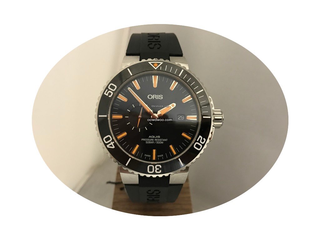 Oris Aquis Small Second Orange New Model...