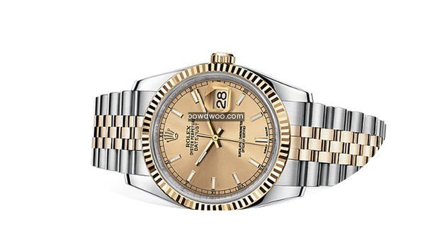 Rolex Datejust 36 rolesor jaune champagn...
