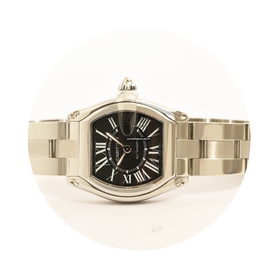 Cartier Roadster Tonneau Steel Black Rom...