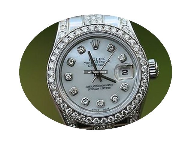 Rolex Ladies Stainless Steel Diamonds Ba...
