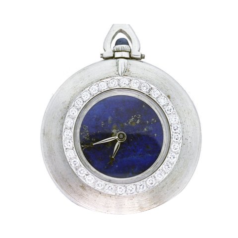 Cartier Pocket Watch 18K Gold, Lapis Laz...