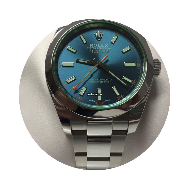 Rolex Milgauss 116400 blue dial stainles...