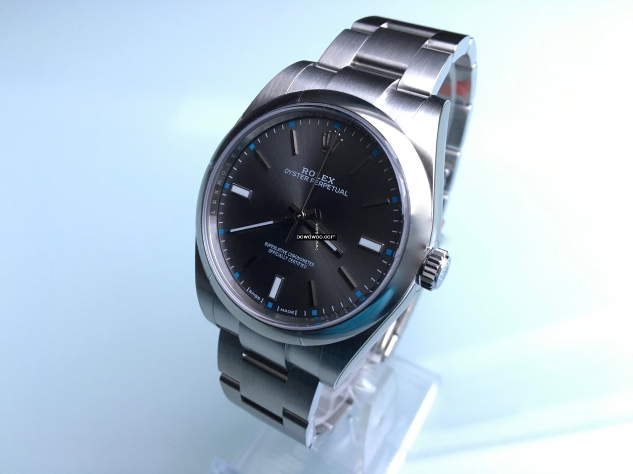 Rolex Oyster Perpetual Rhodium Dial Inde...