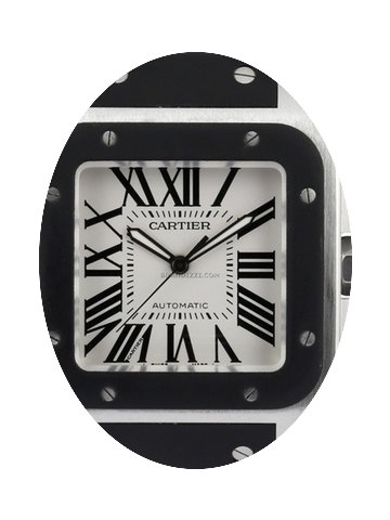 Cartier Santos 100 XL Black Rubber W2012...