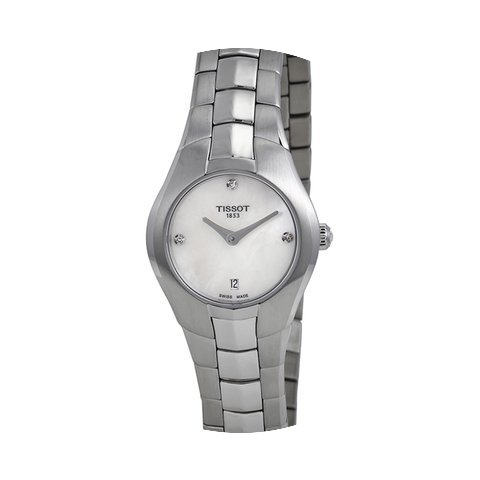 Tissot T-Round White Diamond Dial Stainl...