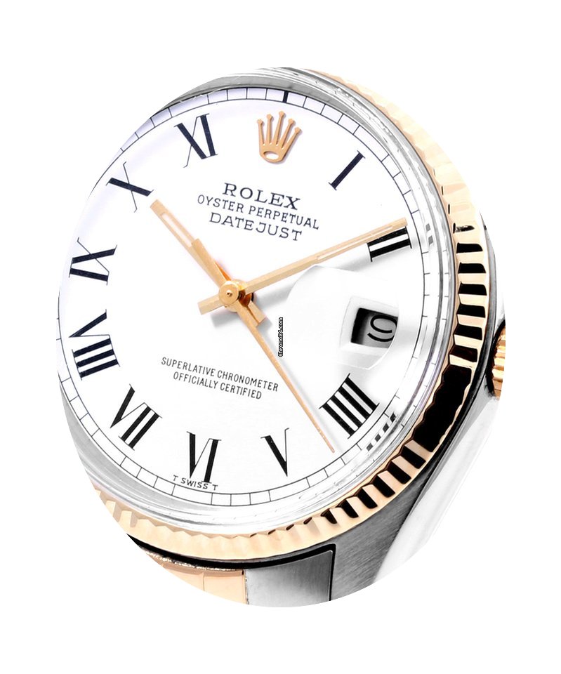 Rolex Mens 18K/SS White Roman Dial - 160...