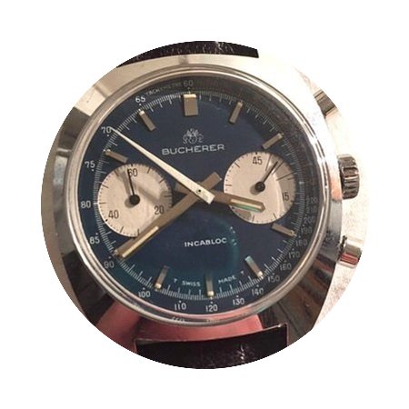 Carl F. Bucherer RARE 70's Retro Blue Pa...