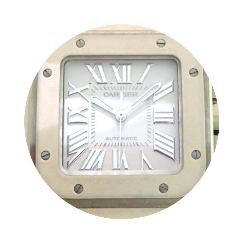 Cartier santos 100 Medium Size White...