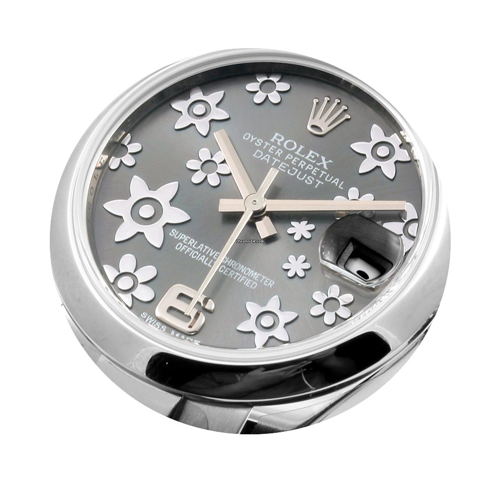 Rolex SS 31mm Datejust Rhodium Floral di...