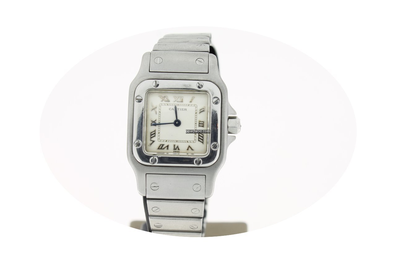 Cartier Santos steel 22mm WhiteRoman Dia...