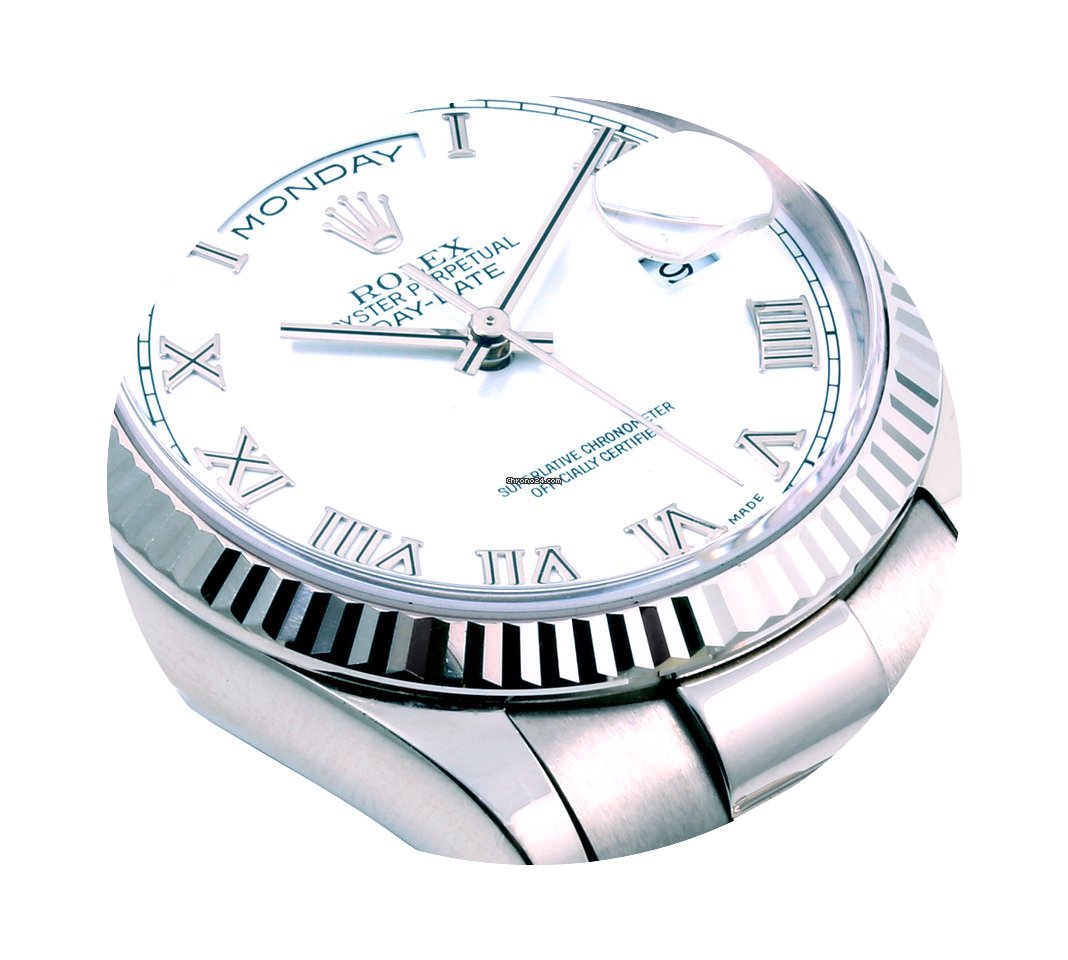 Rolex Mens 18k White Gold President Whit...