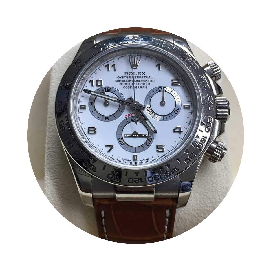 Rolex Daytona 18K White Gold/White Dial/...