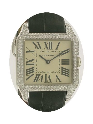 Cartier Santos Dumont White Gold w Diamo...