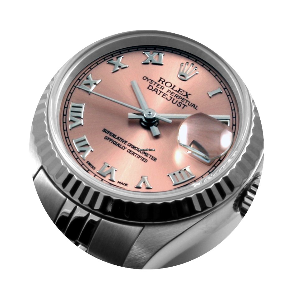 Rolex Ladies 26mm SS Datejust Salmon Rom...
