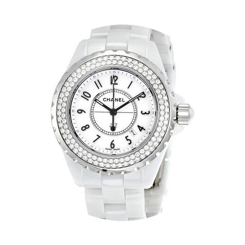 Chanel J12 Diamond White Ceramic Ladies ...