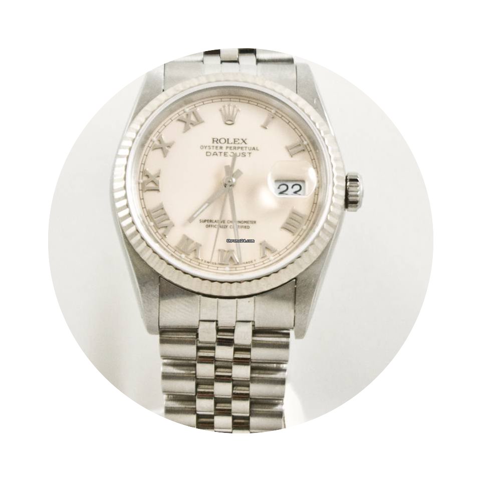 Rolex Datejust 16234 36mm Watch Ivory Fa...