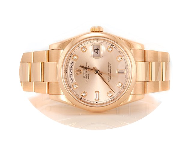 Rolex Day-Date 118205 Roségold 36 Pink ...