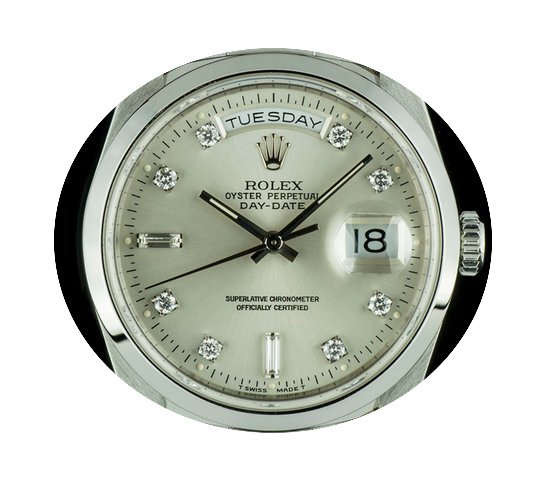 Rolex Platinum Oyster Perpetual Silver D...