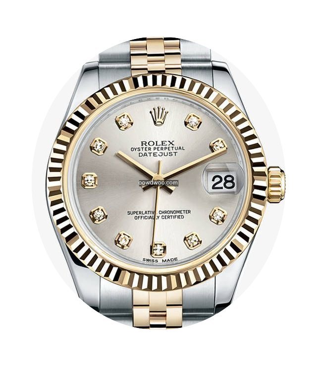 Rolex Datejust Steel Gold Silver Diamond...