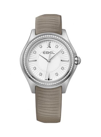 Ebel Wave Lady Calfskin Bracelet, Diamon...