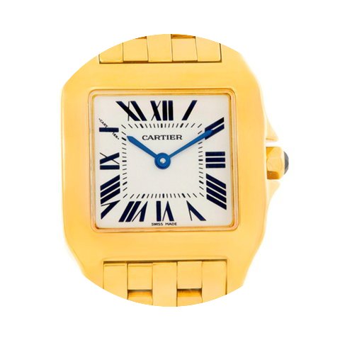 Cartier Santos Demoiselle Midsize 18k Ye...
