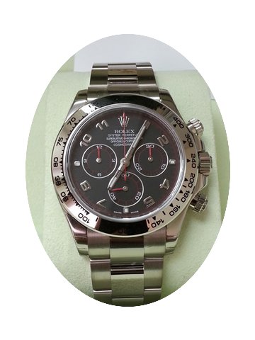 Rolex 116509 Daytona White Gold Black Di...