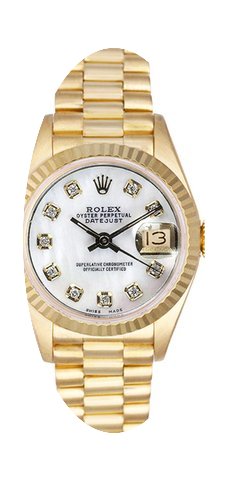 Rolex Women's President Yellow Gold Flut...