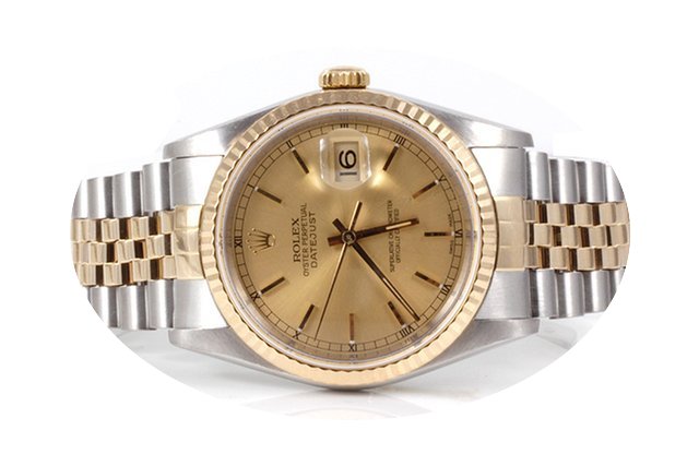 Rolex Mens 2tone Datejust - Champagne Di...