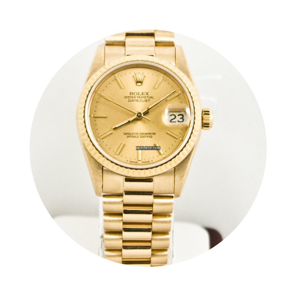 Rolex Datejust 68278 31mm Gold President...