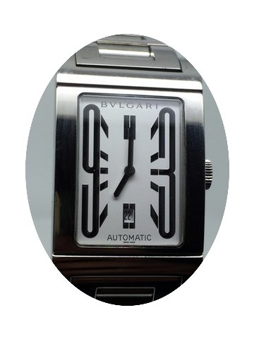 Bulgari RETTANGOLO STEEL AUTOMATIC WHITH...