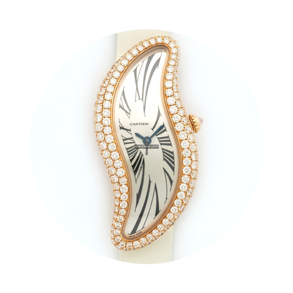 Cartier Rose Gold Baignoire S Crash Diam...