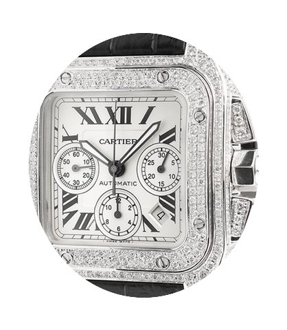 Cartier Santos 100 XL Chronograph Diamon...