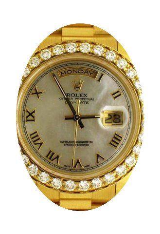 Rolex Mens President Watch With Roman Di...