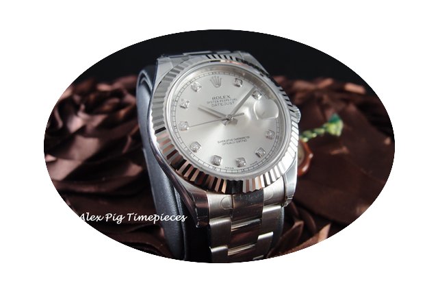 Rolex 116334G Datejust II Silver Diamond...