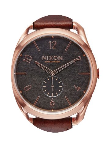 Nixon A465-1890 C45 Leather Rose Gold Br...