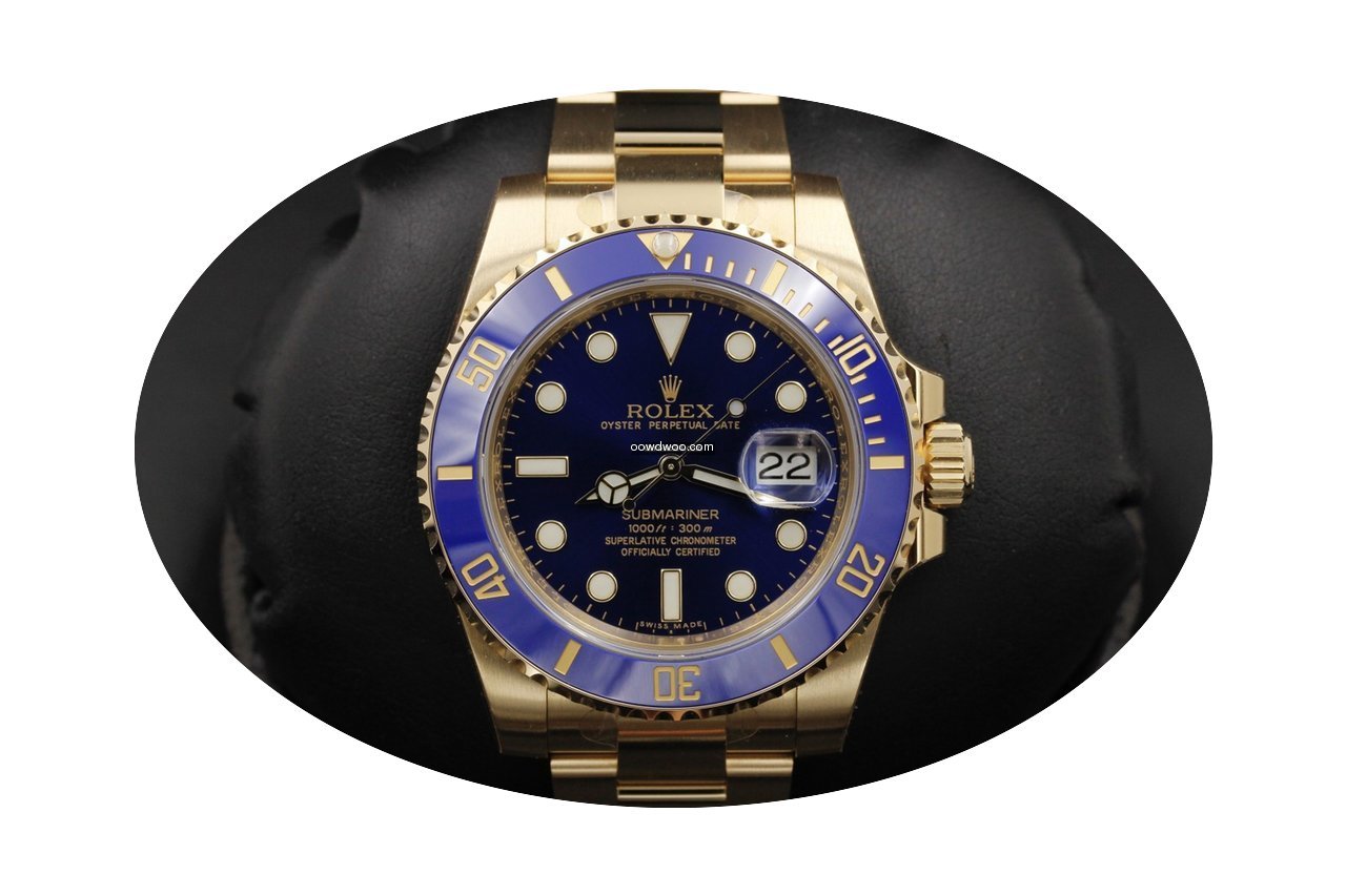 Rolex Submariner 116618lb Yellow Gold...