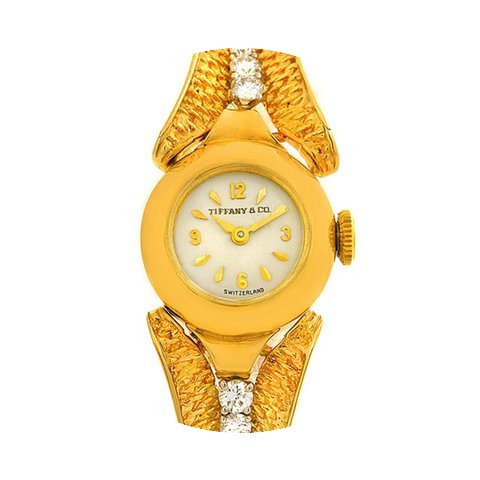 Tiffany 14k Yellow Gold Diamond Vintage ...