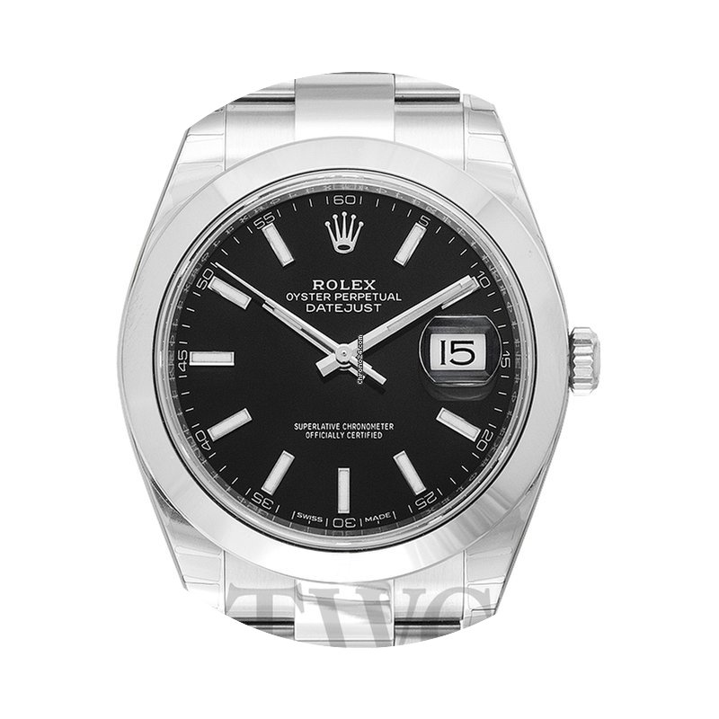 Rolex Datejust 41 Black/Steel 41mm Oyste...