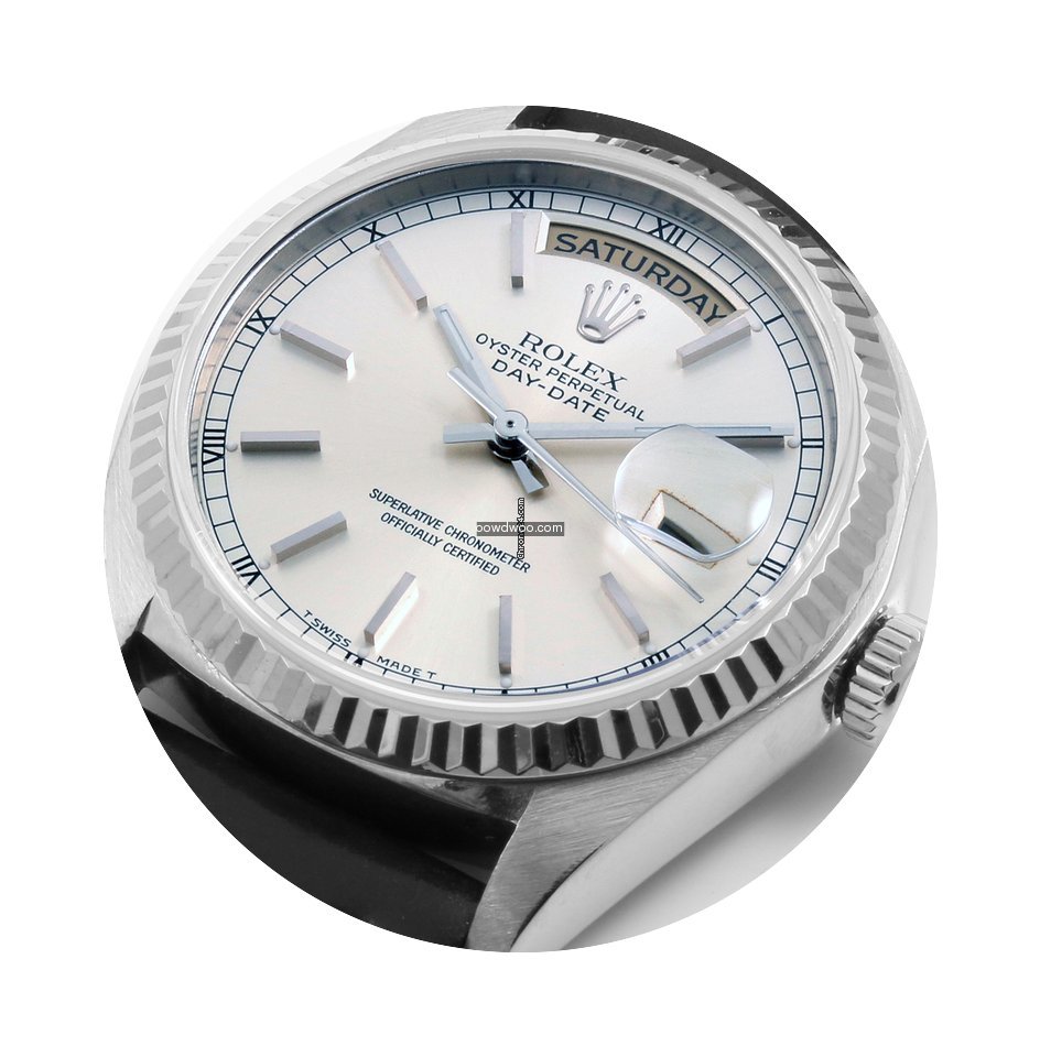 Rolex 18K White Gold 36mm President - Bl...