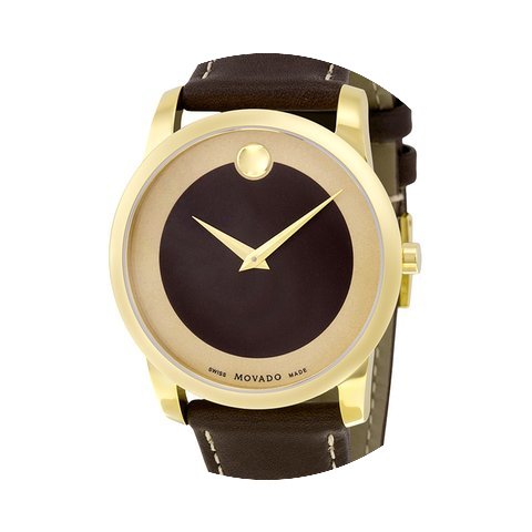 Movado Bold Brown Dial Leather Men's Wat...