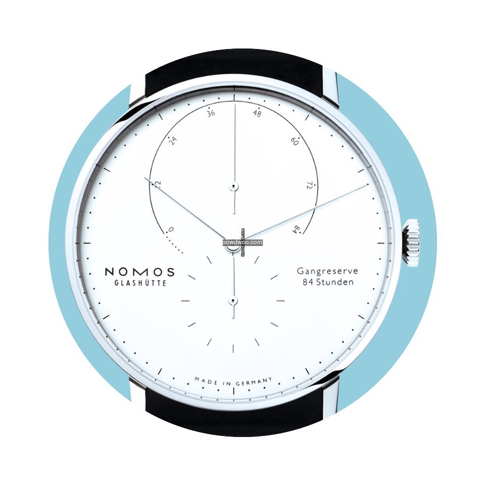 Nomos Lambda Weißgold Saphirglasboden -...