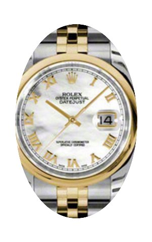 Rolex Datejust 36 116203-MOPRDJ White Mo...