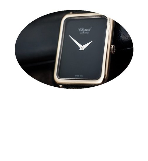 Chopard 18K Gold Black Dial Watch...
