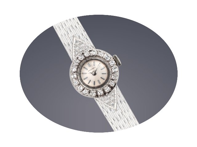 Longines Ladies 18ct white gold & di...