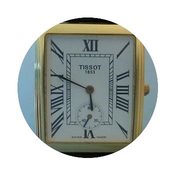 Tissot vintage rectangular gold 18ct qua...
