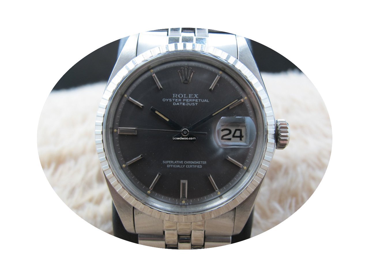 Rolex DATEJUST 1603 SS ORIGINAL Grey Dia...