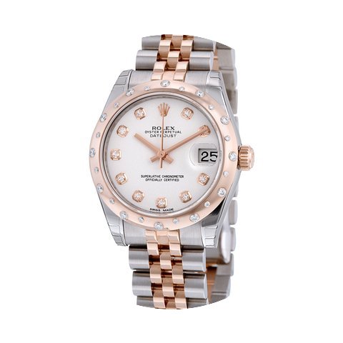 Rolex Datejust 31 White Diamond Dial Ste...