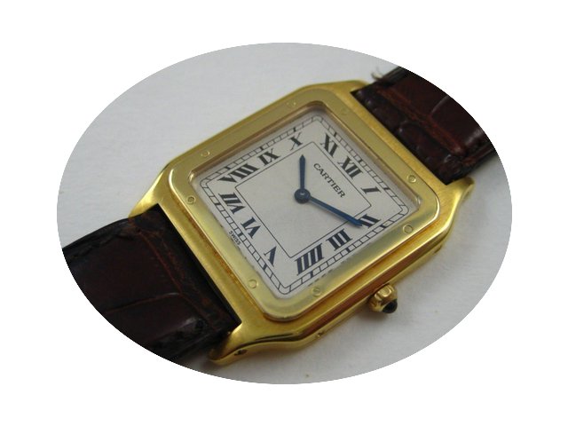 Cartier 18K SANTOS DUMONT GENTS THIN MOD...