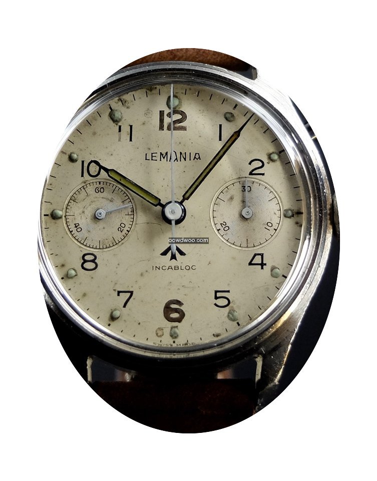 Lemania Chronograph Militaire Monopousso...